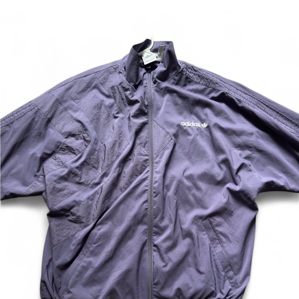 Adidas Purple Windbreaker Jacket Lightweight Sporty